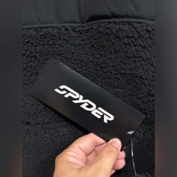 Spyder Mens M Medium  Vista Hoodie Sweatshirt Black NWT Stretch Polyester Fleece - Picture 5 of 8